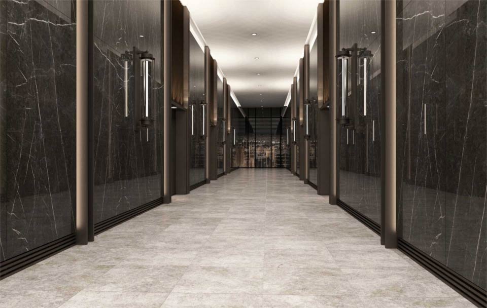 Lobby Area Created using Niro Granite - Big Slab Series by KSB Group | Toko Bahan Bangunan No.1 di Medan